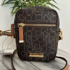 Calvin Klein Brown Crossbody Bag/ phone bag